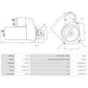 Motor de arranque Volvo Penta AQD2B-1