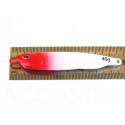 Jig de pesca en el mar 40g rojo y blanco Pospho